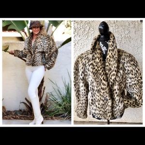 VTG 80s CONTEMPO CASUALS Leopard Faux Fur Chubby M